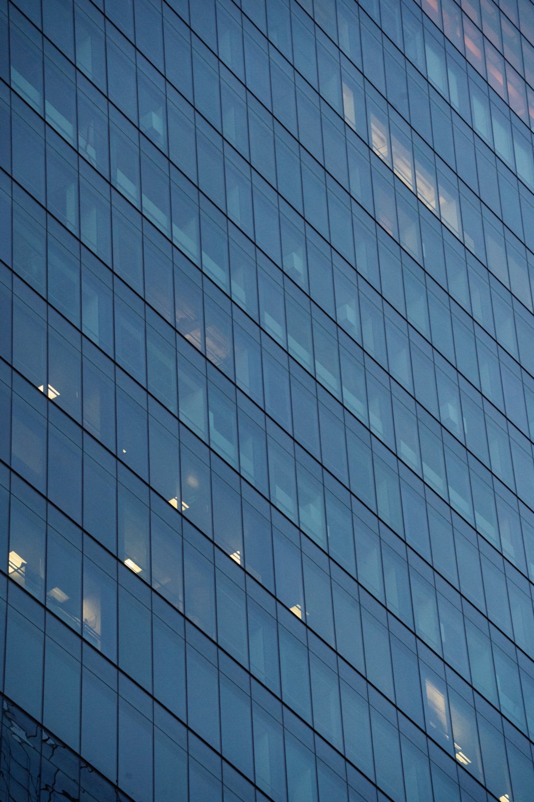 Detail of a modern glass office facade